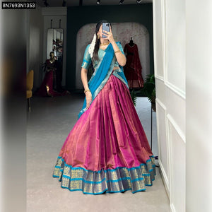 Kanchipuram Zari Weave Lehenga Choli Set for Women | Festive & Wedding Wear