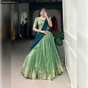 Kanchipuram Zari Weaving Lehenga for Women | Festive & Wedding