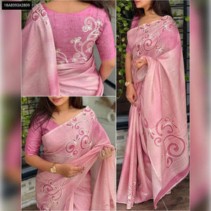Buy Katha Work Linen Cotton Saree for Women | Timeless Ethnic Style | Online