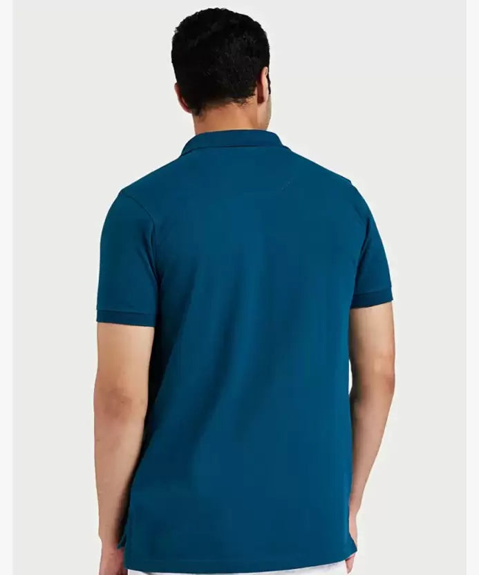 Men Solid Polo Neck Poly Cotton Blue T-Shirt (Pack of 2) Default Title XL