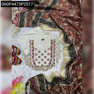 Khadi Cotton Embroidered Kurti Set for Women | Ethnic Chic
