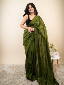 Khadi Cotton Mirror Work Saree for Women | Everyday & Festive Wear
