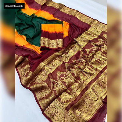 Buy Khadi Georgette Saree for Women | Kanchi Zari Border | Ethnic Wear Online