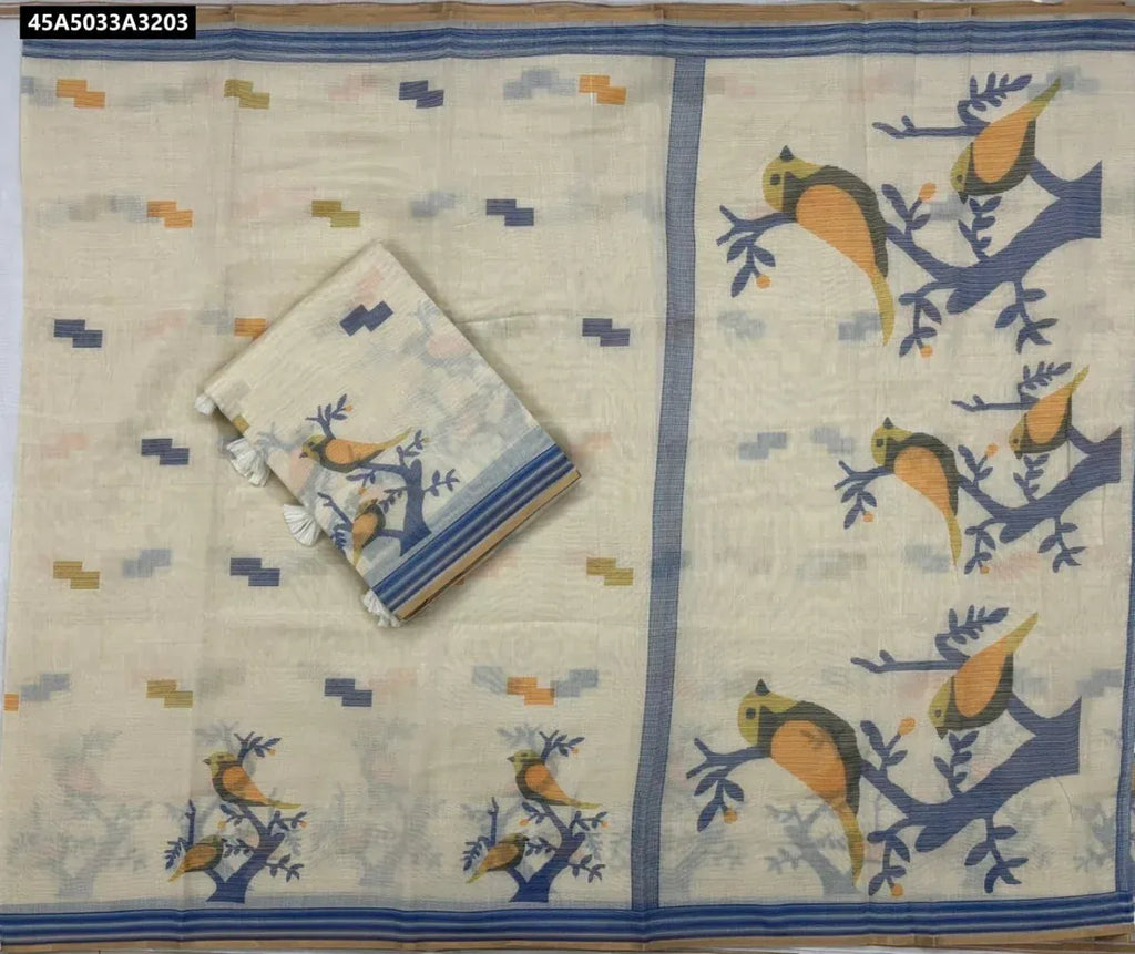 Khadi Silk Printed Saree for Women Daily Wear