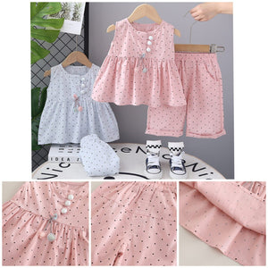 Kids' Polka Dot Sleeveless Top & Shorts Set for Girls | Playtime