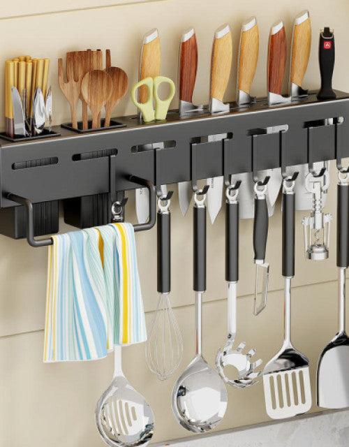 Kitchen Shelf Stainless Steel Floating Shelves Wall Mount Knife Holder - TREND BUY