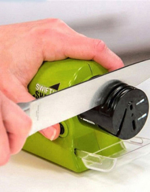 Electric motorized rotating knife sharpener for effortlessly sharp kitchen blades
