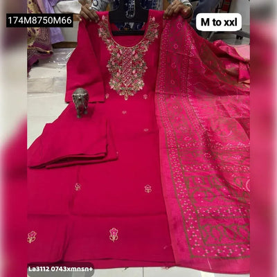 Koding Work Maslin Silk Kurti Pant Set for Women | Festive & Ethnic Wear