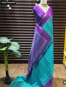Premium Kota Linen Banarasi Saree with Digital Prints and Bentex Border for Festive Weddings