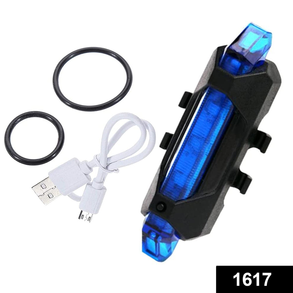Blue 1617 rechargeable waterproof LED front bicycle light.