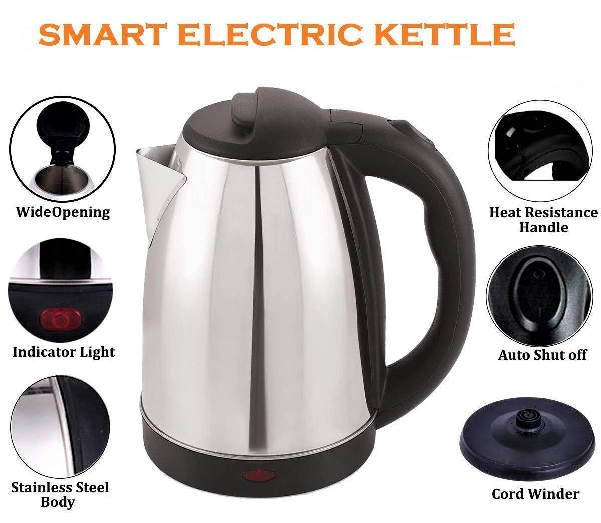 2151 Stainless Steel Electric Kettle With Lid - 2 L - TREND BUY