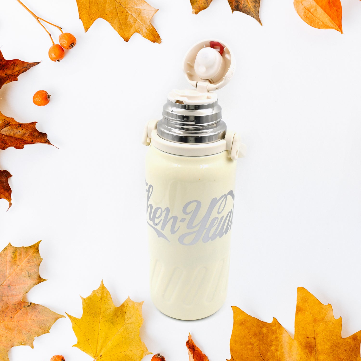 Stainless Steel Vacuum Insulated Water Bottle Leak Proof Flask For Tea Coffee Reusable Water Bottle With Hanging Strap Bottle For Hot Cold Drinks Wide Mouth Water Flask (900 1200 Ml)
