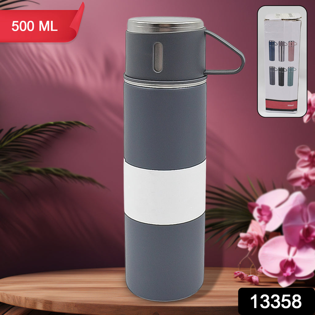 Stainless Steel Vacuum Insulated Water Bottle With Coffee Tea Mug 500ml