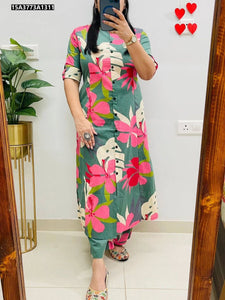 Ladies' Digital Print A-Line Kurti Co-ord Set | Versatile Style
