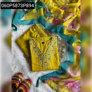 Ladies' Embroidered Rayon Slub Kurti Set | Festive & Casual