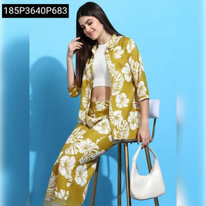 Ladies Floral Rayon Palazzo Set | Casual Comfort Wear