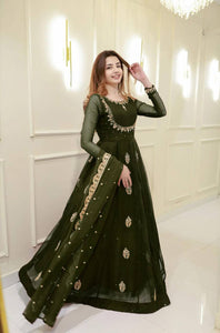 Ladies Sequence Embroidery Gown | Party Wear Elegance
