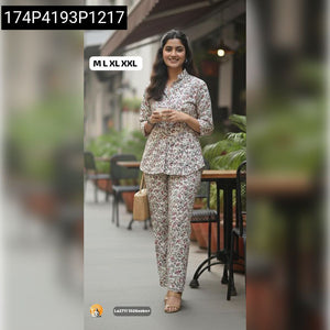 Ladies Trendy Foil Print Co-ord Set | Casual Chic Loungewear