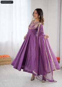 Lavender Anarkali Gown Set Women's | Festive & Party Wear