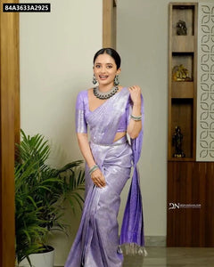 Buy Lavender Lichi Silk Jacquard Saree for Women - Festive & Ethnic Wear Online