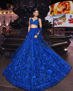 Lehenga Sequined Faux Georgette for Women | Party & Festive Wear