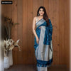 Buy Teal Blue Lichi Silk Jacquard Saree for Women Online | Festive & Ethnic Wear