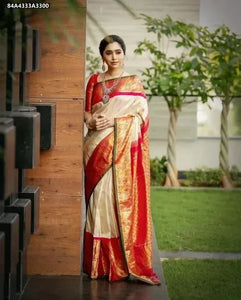 Lichi Silk Jacquard Woven Saree for Women | Traditional Festive Wear