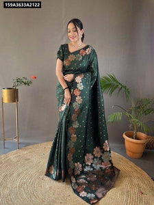 Lichi Silk Saree with Floral Weaving for Women | Festive & Party Wear