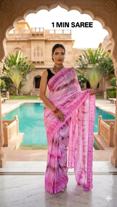 Limited Edition Georgette Saree - 1-Min Ready-to-Wear for Women