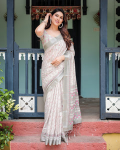 Linen Ikat Saree for Women | Casual & Festive by Trendbuy