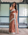 Linen Saree Floral Print Women's | Cultural & Casual Chic by EARTHY