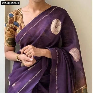Buy Premium Linen Saree for Women with Ethnic Digital Print | Festive Wear & Ethnic Online