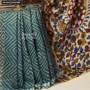 Linen Silk Saree: Bandhani & Kalamkari Fusion for Women | Festive Elegance & Ethnic Wear Online