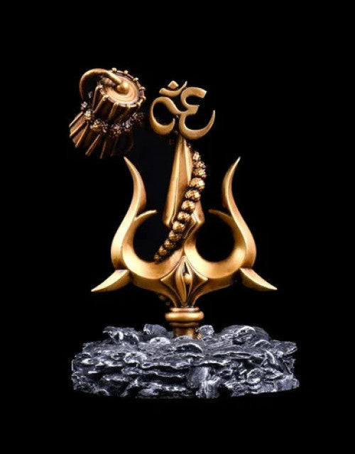 Lord Shiva Trishul with Damru car dashboard decor piece