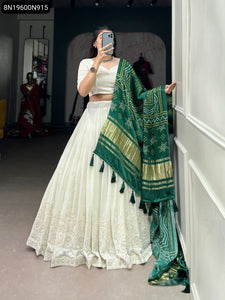 Lucknowi Paper Mirror Work Lehenga Choli for Women | Festive Wear