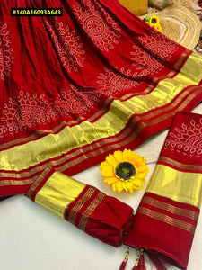 Premium Handcrafted Ajrakh Gaji Silk Lehenga Choli Set for Festive Weddings