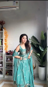 Luxe Anarkali Gown Set - Thread & Sequence Work for Women