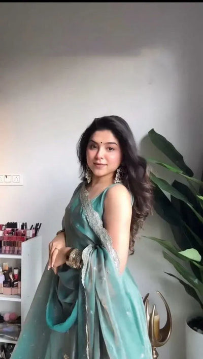 Luxe Anarkali Gown Set - Thread & Sequence Work for Women