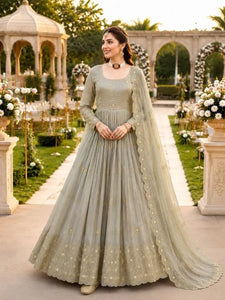 Luxe Anarkali Gown with Heavy Sequence Embroidery - Festive Wear for Women