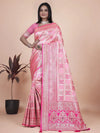Luxe Banarasi Silk Saree with Rich Silver Zari Detailing