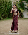 Luxe Banarasi Soft Silk Saree - Gold Zari Weaving for Parties