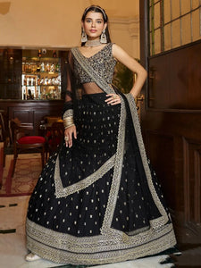 Luxe Black Lehenga - Heavy Embroidery for Wedding Wear