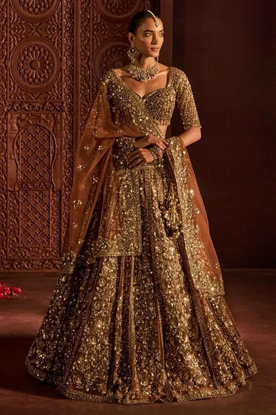 Luxe Bridal Lehenga with Heavy Glass Sequins & Cancan - Exclusive Wedding Wear for Women