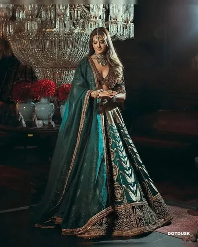Luxe Bridal Lehenga with Heavy Sequins Embroidery for Women