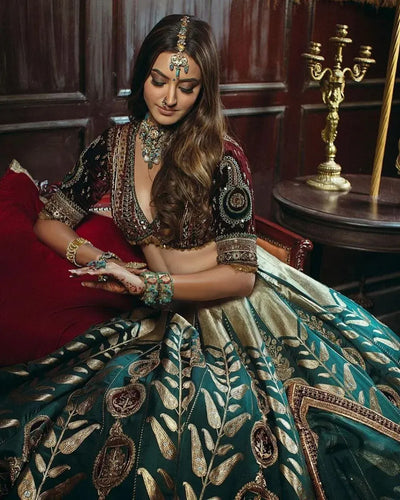Luxe Bridal Lehenga with Heavy Sequins Embroidery for Women
