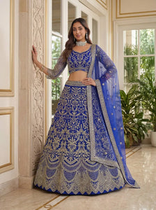 Luxe Bridal Lehenga with Heavy Sequins Embroidery - Premium Wedding Wear for Women