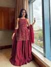 Luxe Chinnon Silk Kurta Set - Detailed Embroidery & Lace Suit for Women