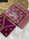 Luxe Chinnon Silk Saree - Digital Print Jari Border Festive Wear