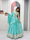 Luxe Chinon Lehenga Choli - Heavy Embroidery Festive Wear for Women