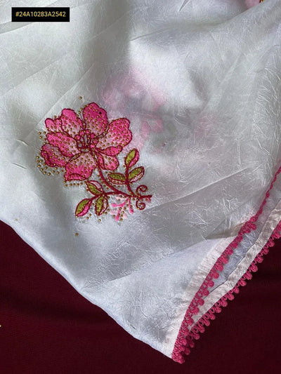 Luxe Chinon Saree with Heavy Zari Blouse - Festive Wear for Women